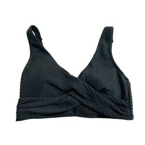 Sea Level Swim Australia Black Spinnaker Cross Front Multifit Bra Top US 6